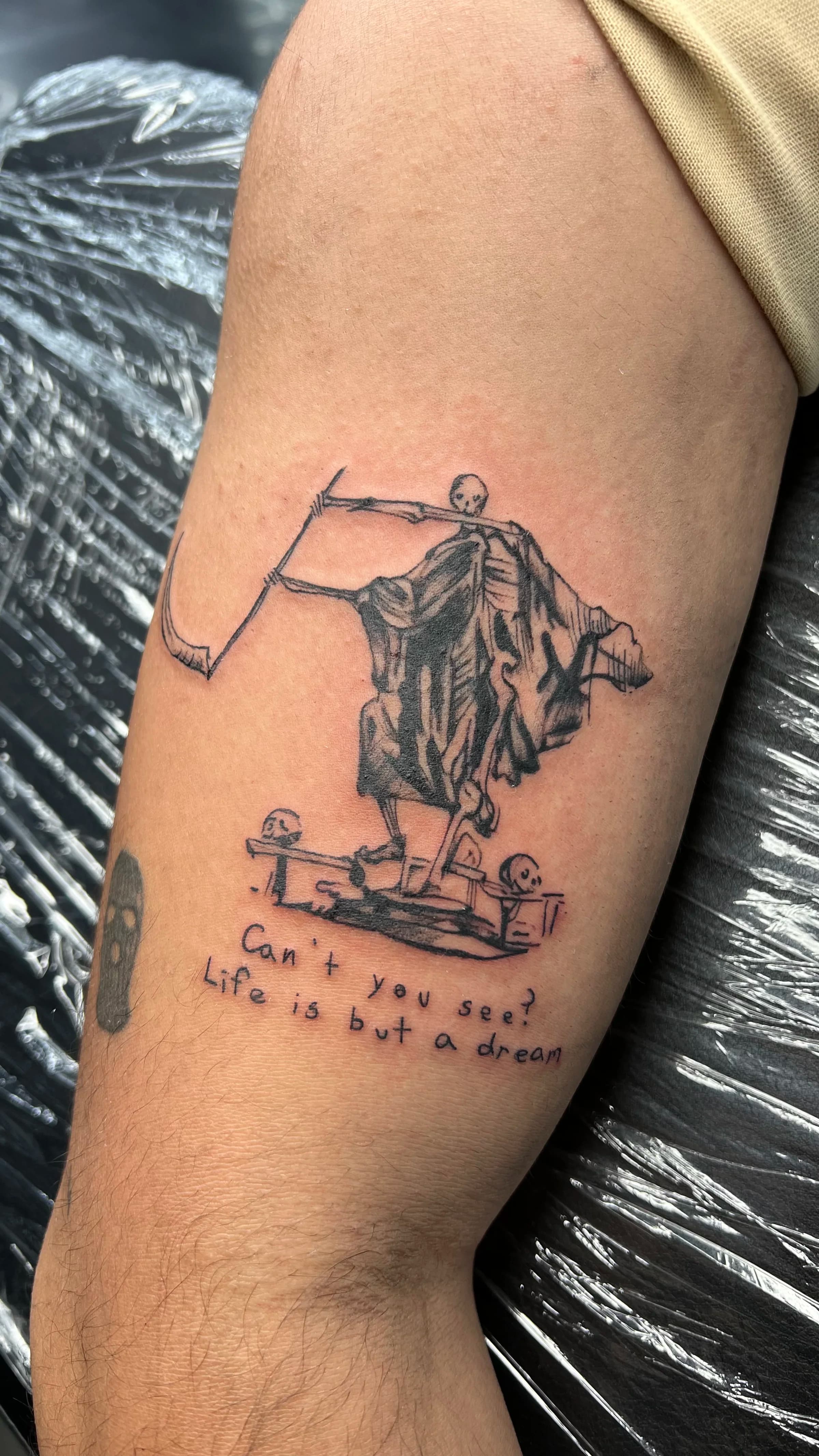 Black and white tattoo work by Eunny
